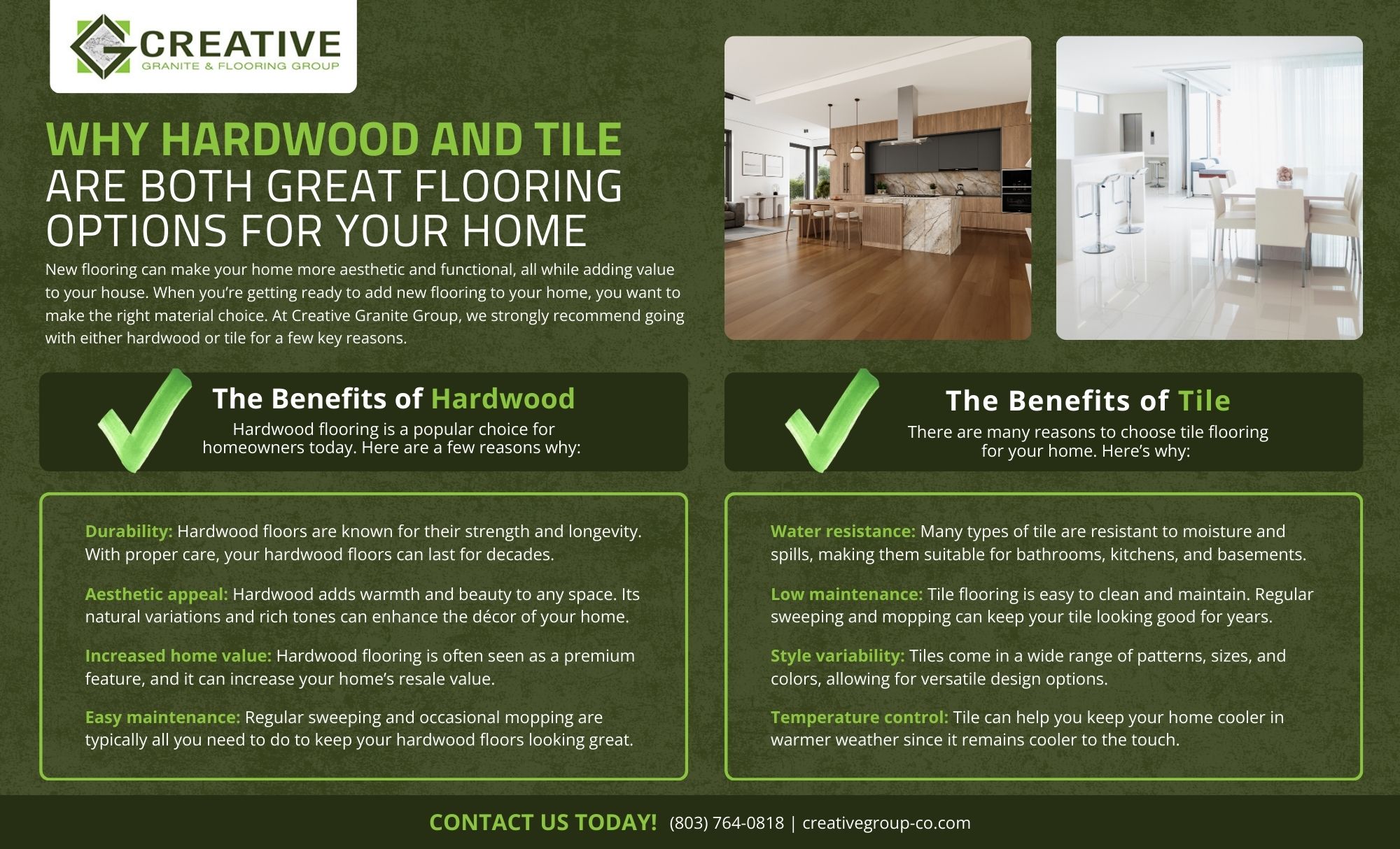Why Hardwood and Tile are Both Great Flooring Options for Your Home [infographic]